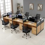 Six way open-view office workstation