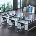 4-way office workstation (Blue) - Image 3