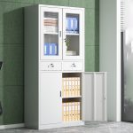 Half-Glass Metallic Office Cabinet - Image 3