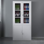 Half-Glass Metallic Office Cabinet