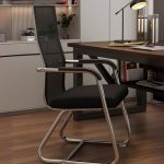 Upholstered Office Chair with Back - Image 4