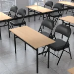 Foldable black office study chair
