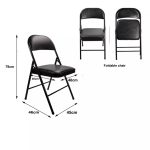Foldable black office study chair - Image 7