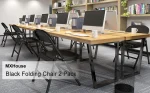 Foldable black office study chair - Image 4