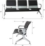 Three seater padded office bench - Image 4