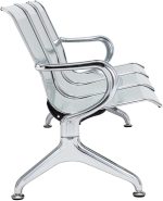 Three seater metallic office bench - Image 4