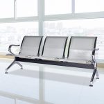 Three seater metallic office waiting bench