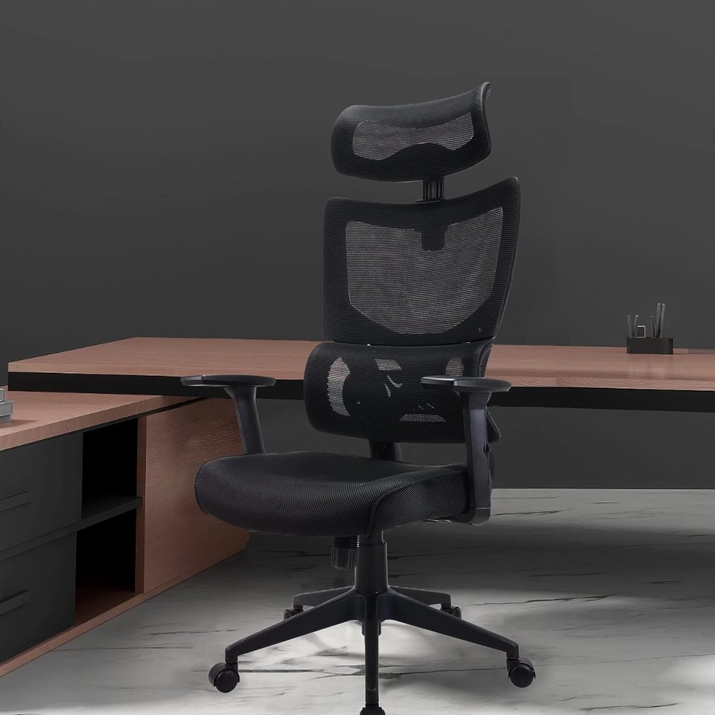 High-back orthopedic office chair