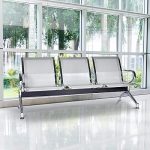 Three seater metallic office waiting bench - Image 2
