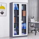 knock down office furniture glass door book shelf metal cupboard - Image 5