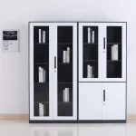 knock down office furniture glass door book shelf metal cupboard
