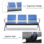3 Link padded office waiting bench - Image 4
