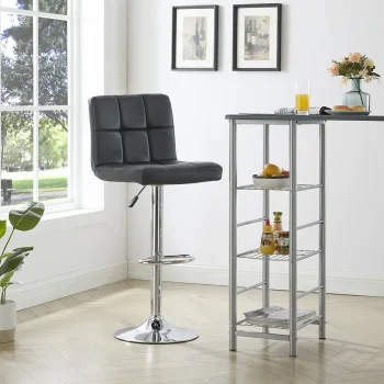 Adjustable swivel leather barstool 