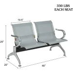 Two seater office reception bench - Image 5