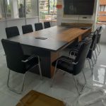 Gucca boardroom table with power cables