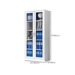 Glass door storage cabinet with sleek design, featuring transparent panels and ample shelving space for organized storage in modern interiors.