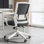 Mid-back modern swivel office chair with ergonomic design, adjustable features, and sleek fabric upholstery for comfortable work sessions.
