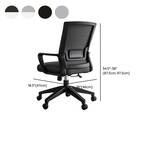 Mid-back modern swivel office chair with ergonomic design, adjustable features, and sleek fabric upholstery for comfortable work sessions.