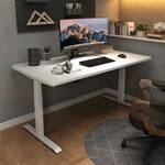 Adjustable Height Modern Office Desk with T-Shape Steel Base and Wood Top
