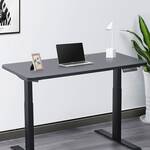 Adjustable Height Modern Office Desk with T-Shape Steel Base and Wood Top