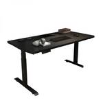 Adjustable Height Modern Office Desk with T-Shape Steel Base and Wood Top